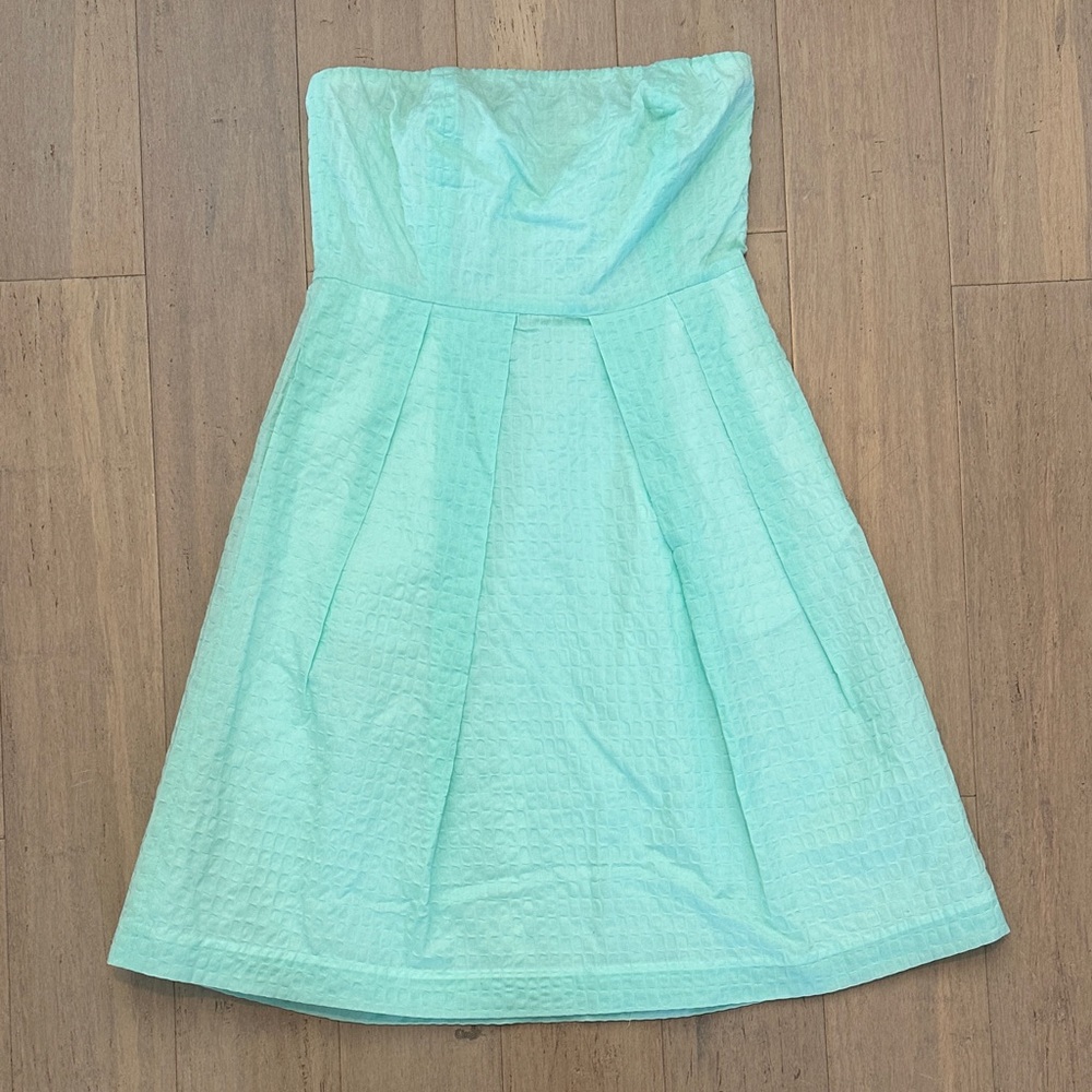 NEW J. Crew Factory Strapless Sea-foam Cotton Dress Spring Preppy Wedding Party